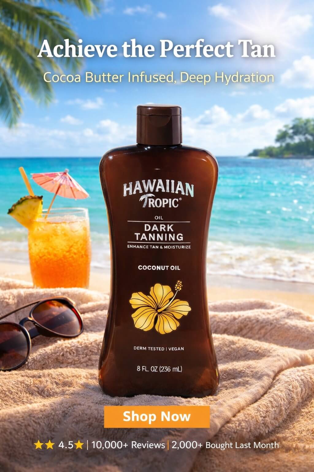 Hawaiian Tropic Dark Tanning Oil SPF 6 — Amazon 2026
